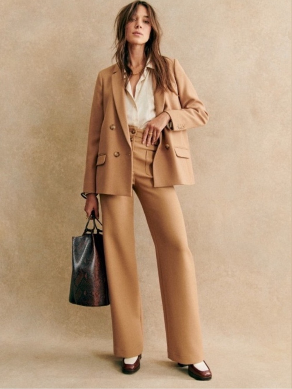 Sezane Chuck Trousers in Camel Tailored pant